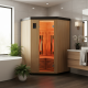 Infrarotsauna Carbon- und Vollspektrumstrahler Vertical Black 2000W 2-3 Plätze mit Eckeinstieg - SNO