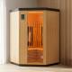 Infrarotsauna Carbon- und Vollspektrumstrahler Vertical Black 2000W 2-3 Plätze mit Eckeinstieg - SNO